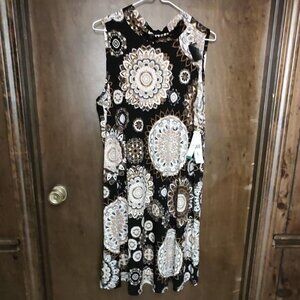 Signature by Bobbie Bee black & mocha midi dress nwt